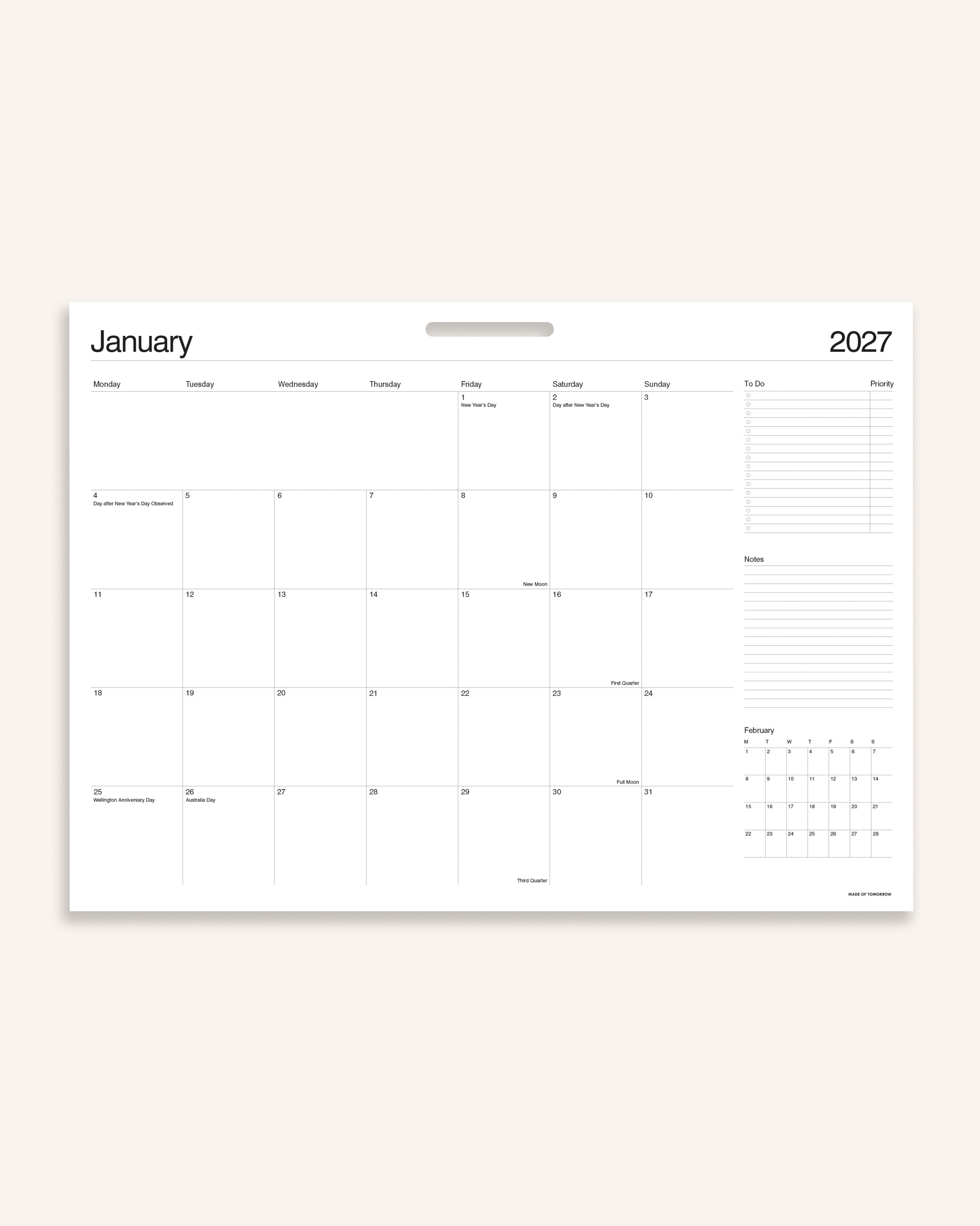 2027 Monthly Planner