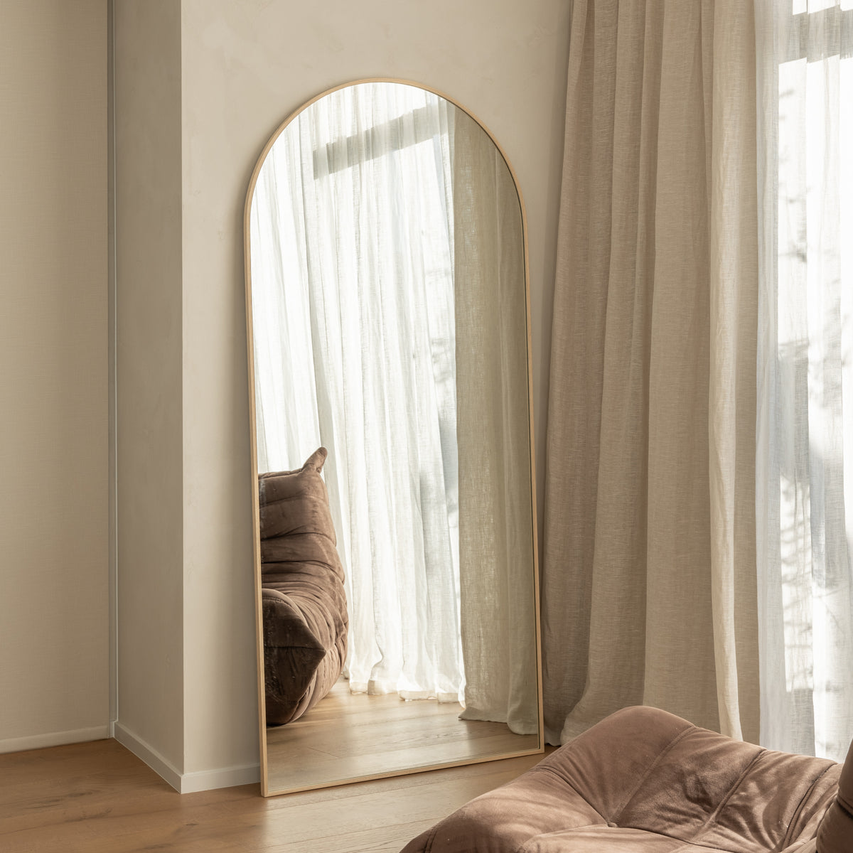 Framed Arch Full Length Mirror Oak • Sample Sale — Default Title