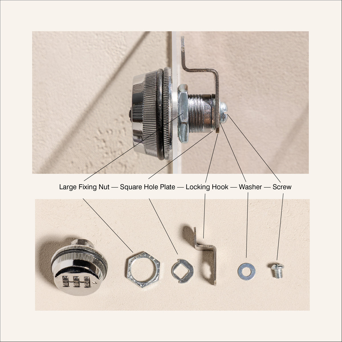 Tip Box combination lock assembly order
