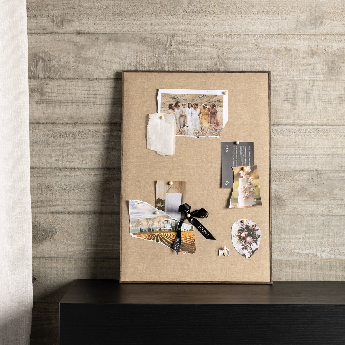 Muse Pinboard A2 Walnut Frame Oat Linen • Sample Sale — Default Title