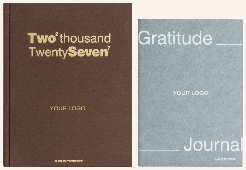 Ganache Grand Daily diary and A5 Gratitude Journal with 50 mm YOUR LOGO previews